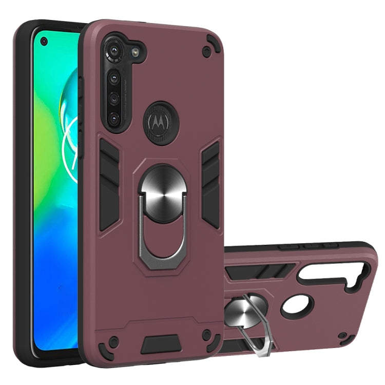 For Motorola Moto G8 Power 2 in 1 Armour Series PC + TPU Protective Case with Ring Holder