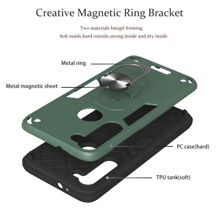 For Motorola Moto G8 Power 2 in 1 Armour Series PC + TPU Protective Case with Ring Holder