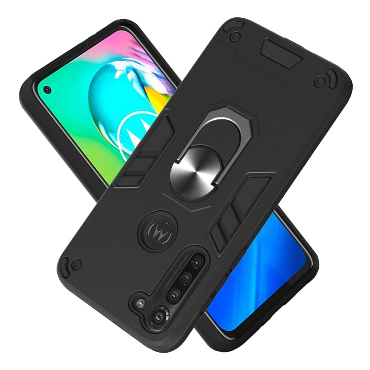 For Motorola Moto G8 Power 2 in 1 Armour Series PC + TPU Protective Case with Ring Holder