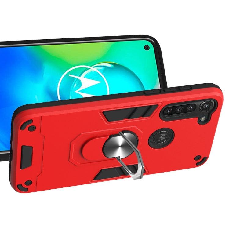 For Motorola Moto G8 Power 2 in 1 Armour Series PC + TPU Protective Case with Ring Holder