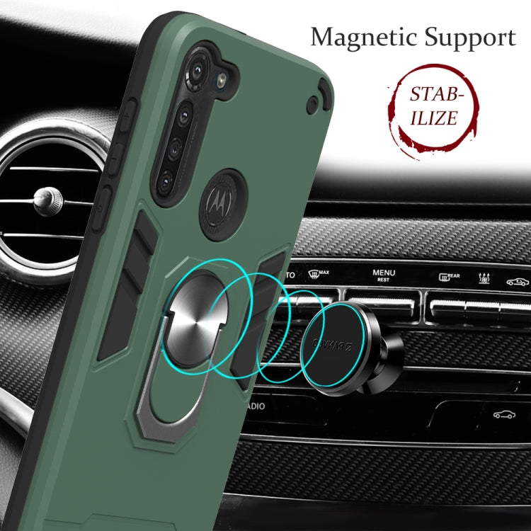 For Motorola Moto G8 Power 2 in 1 Armour Series PC + TPU Protective Case with Ring Holder
