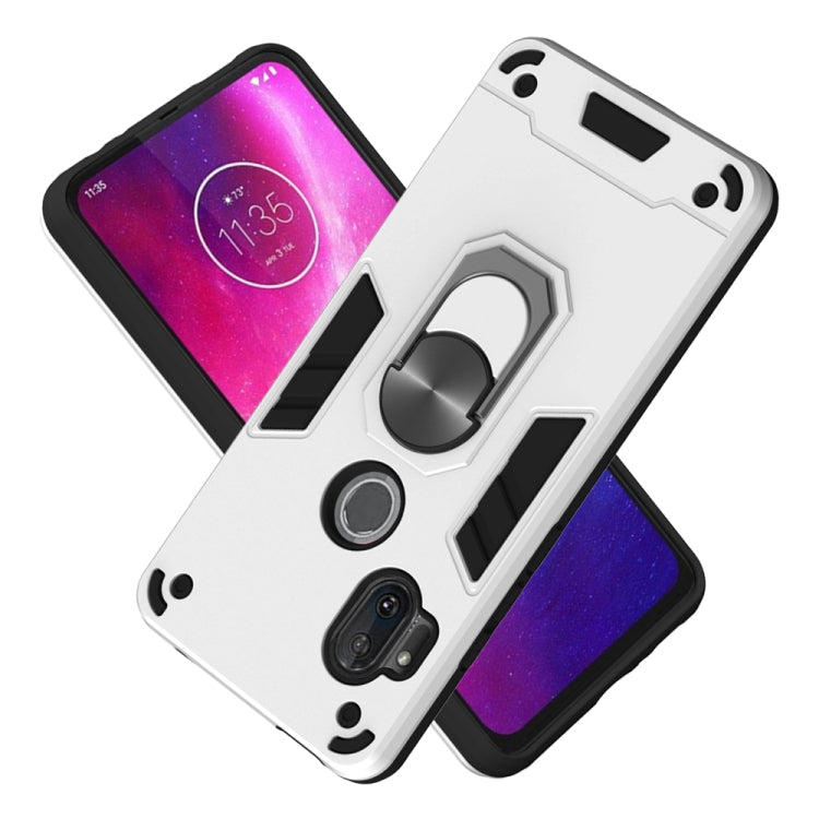 For Motorola One Hyper 2 in 1 Armour Series PC + TPU Protective Case with Ring Holder