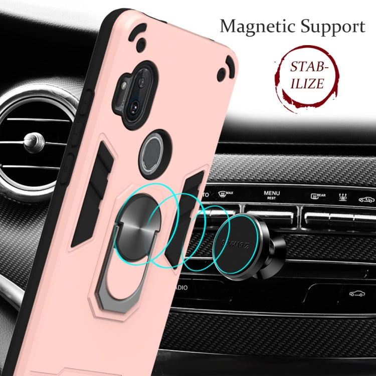 For Motorola One Hyper 2 in 1 Armour Series PC + TPU Protective Case with Ring Holder