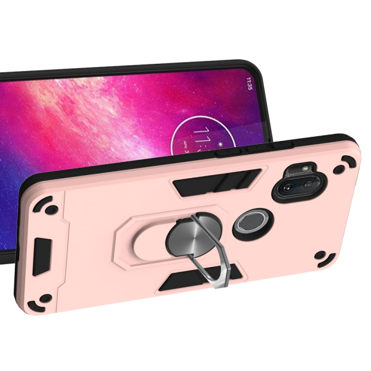 For Motorola One Hyper 2 in 1 Armour Series PC + TPU Protective Case with Ring Holder