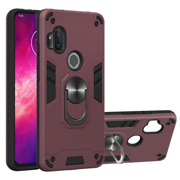 For Motorola One Hyper 2 in 1 Armour Series PC + TPU Protective Case with Ring Holder