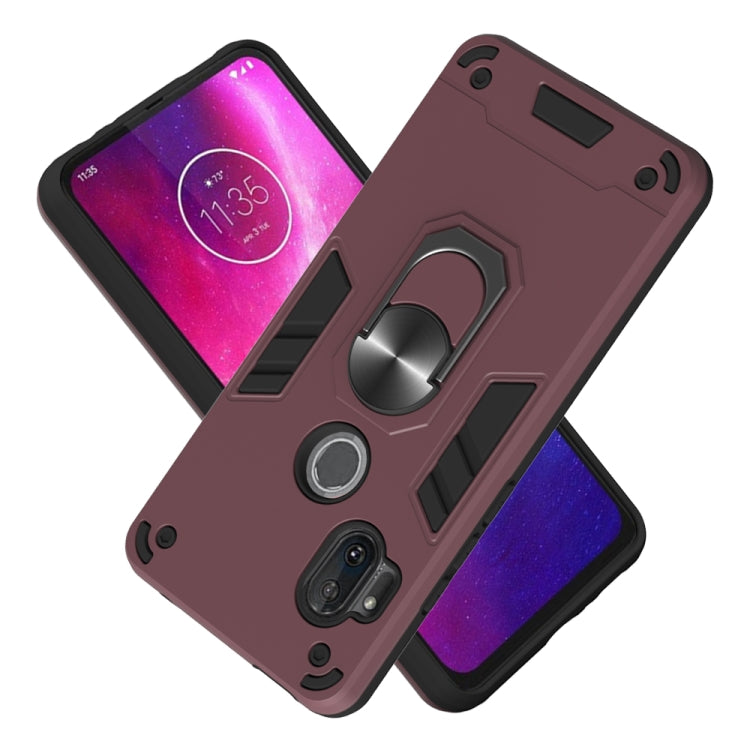 For Motorola One Hyper 2 in 1 Armour Series PC + TPU Protective Case with Ring Holder