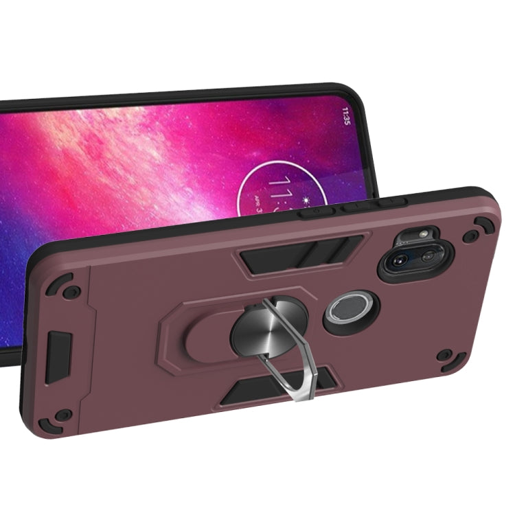 For Motorola One Hyper 2 in 1 Armour Series PC + TPU Protective Case with Ring Holder