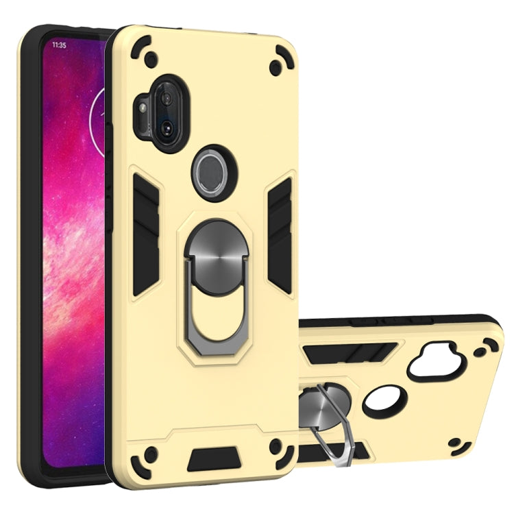 For Motorola One Hyper 2 in 1 Armour Series PC + TPU Protective Case with Ring Holder