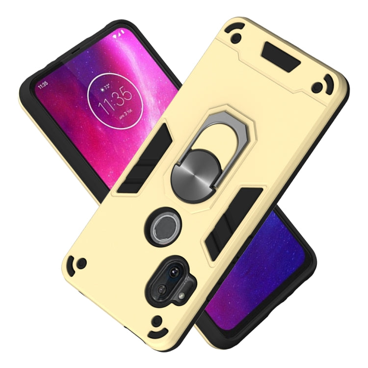 For Motorola One Hyper 2 in 1 Armour Series PC + TPU Protective Case with Ring Holder