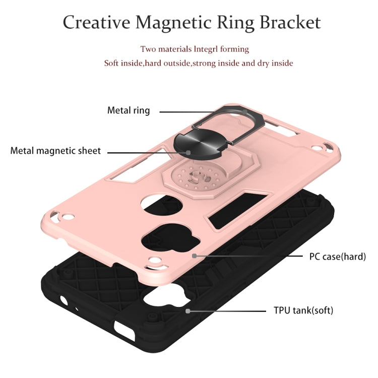 For Motorola One Hyper 2 in 1 Armour Series PC + TPU Protective Case with Ring Holder