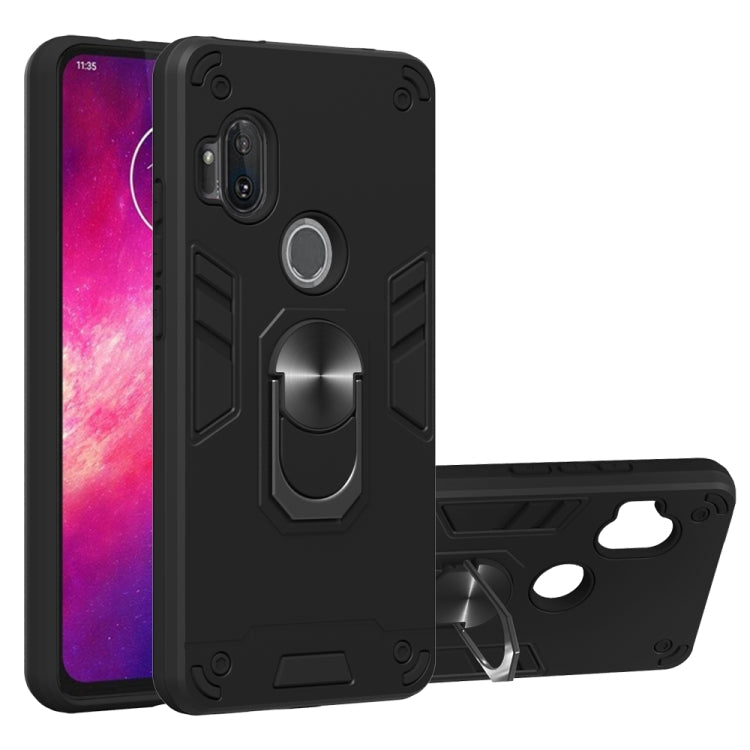 For Motorola One Hyper 2 in 1 Armour Series PC + TPU Protective Case with Ring Holder
