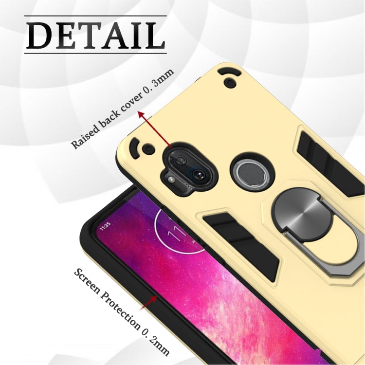 For Motorola One Hyper 2 in 1 Armour Series PC + TPU Protective Case with Ring Holder