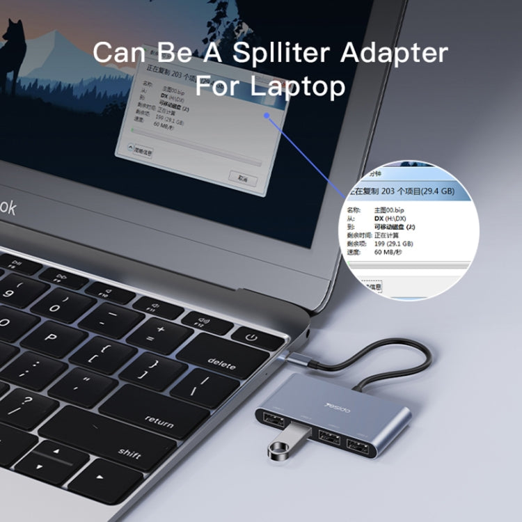 Yesido HB13 4 in 1 USB-C / Type-C Multifunction Docking Station HUB Adapter