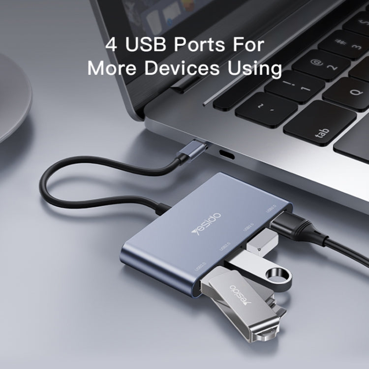 Yesido HB13 4 in 1 USB-C / Type-C Multifunction Docking Station HUB Adapter