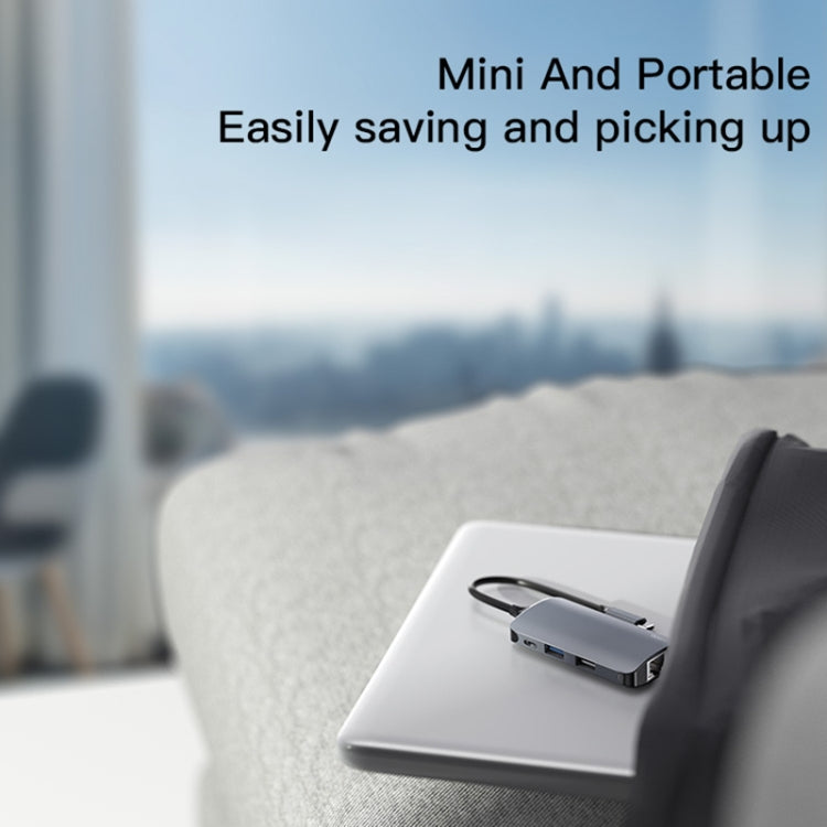 Yesido HB15 6 in 1 USB-C / Type-C Ports Multifunctional Docking Station HUB Adapter