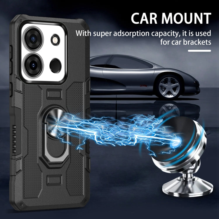 For Infinix Smart 7 African Ring Holder Armor Hybrid Phone Case