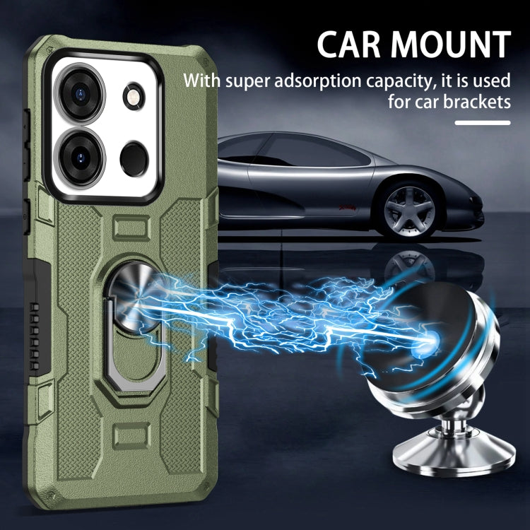 For Infinix Smart 7 African Ring Holder Armor Hybrid Phone Case