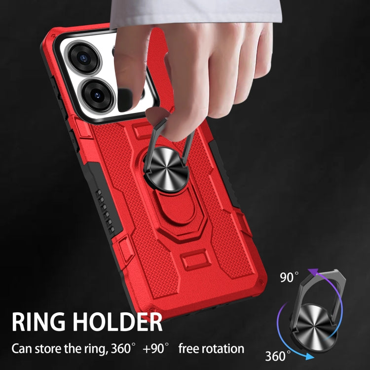 For Infinix Smart 7 African Ring Holder Armor Hybrid Phone Case