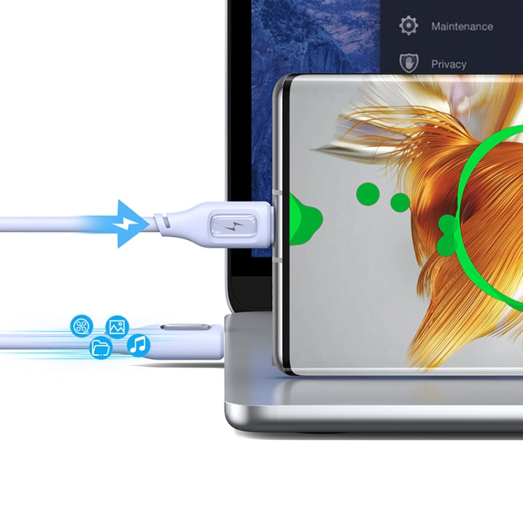 USAMS US-SJ619 3A USB to USB-C/Type-C Silicone Data Cable, Length: 1m