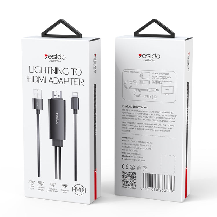 Yesido HM04 8 Pin to HDMI Adapter Cable, Length:1.8m