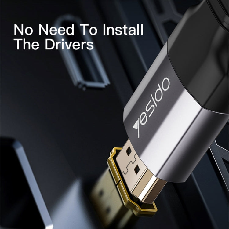 Yesido HM08 HDMI Male to HDMI Male HD Adapter Cable, Length:2m