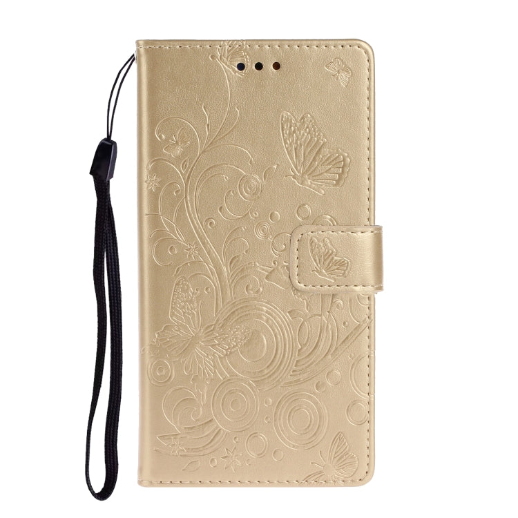 For Huawei Y7P / P40 lite E Pressed Printing Butterfly Pattern Horizontal Flip Leather Case with Holder & Card Slots