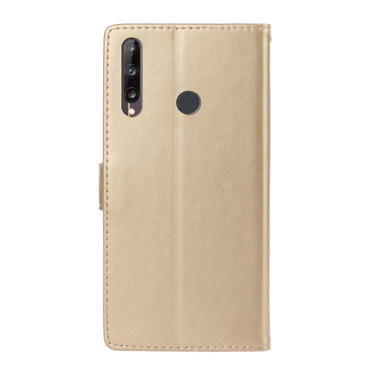 For Huawei Y7P / P40 lite E Pressed Printing Butterfly Pattern Horizontal Flip Leather Case with Holder & Card Slots