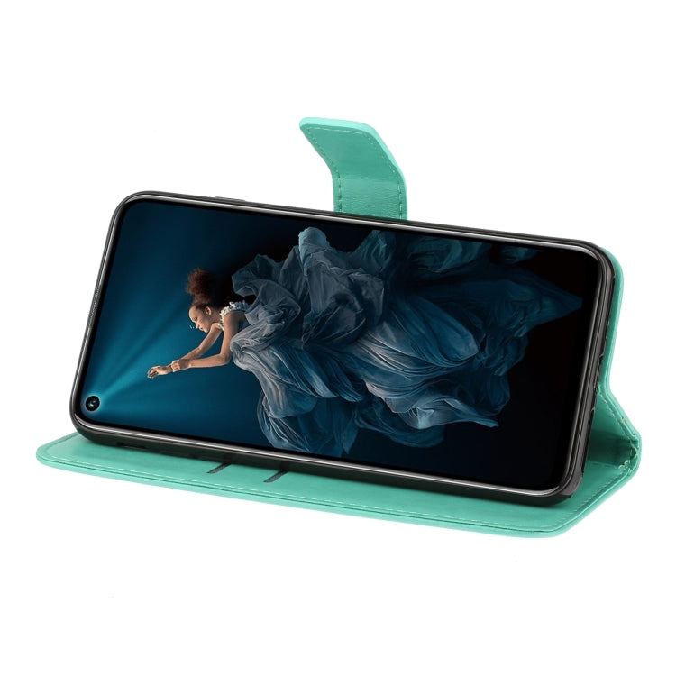 For Huawei Y7P / P40 lite E Pressed Printing Butterfly Pattern Horizontal Flip Leather Case with Holder & Card Slots