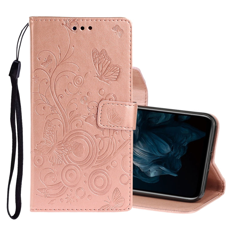 For Huawei Y7P / P40 lite E Pressed Printing Butterfly Pattern Horizontal Flip Leather Case with Holder & Card Slots