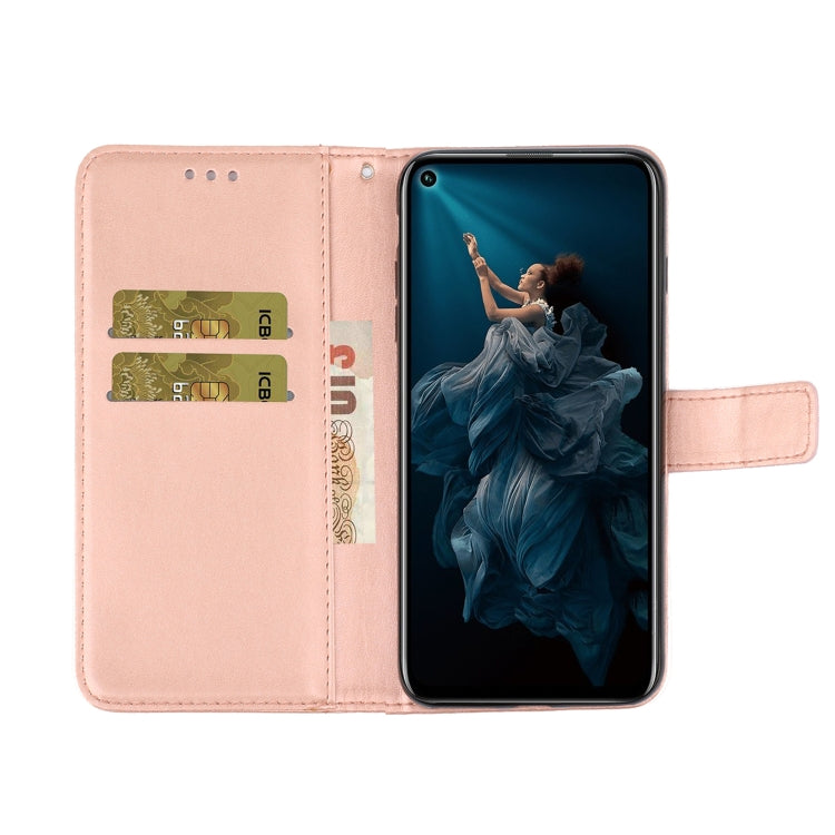 For Huawei Y7P / P40 lite E Pressed Printing Butterfly Pattern Horizontal Flip Leather Case with Holder & Card Slots