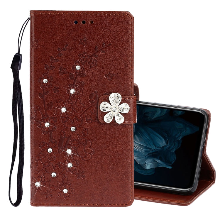 For Huawei Y7P / P40 lite E Diamond Encrusted Plum Blossom Embossing Pattern Horizontal Flip Leather Case with Holder & Card Slots & Wallet & Lanyard