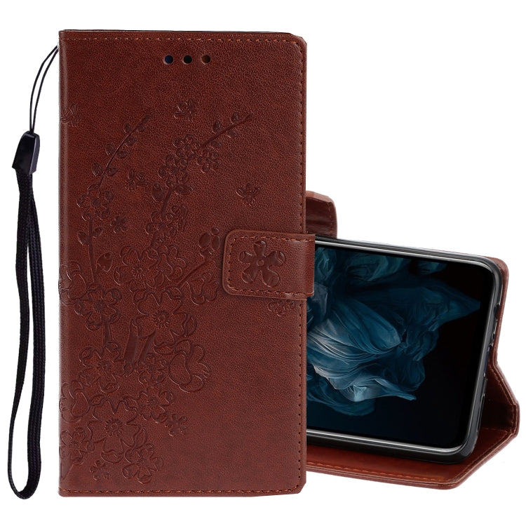 For Huawei Y7P / P40 lite E Embossed Plum Blossom Pattern Horizontal Flip Leather Case with Holder & Card Slots
