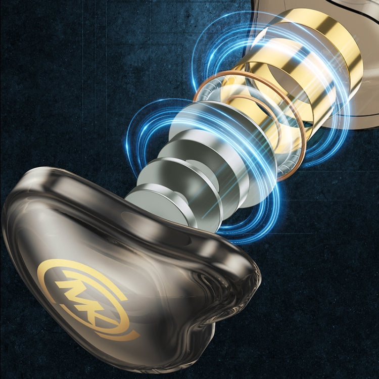 WK YC08 USB-C/Type-C Transparent Music Call Wired Earphone, Length: 1.2m(Black)