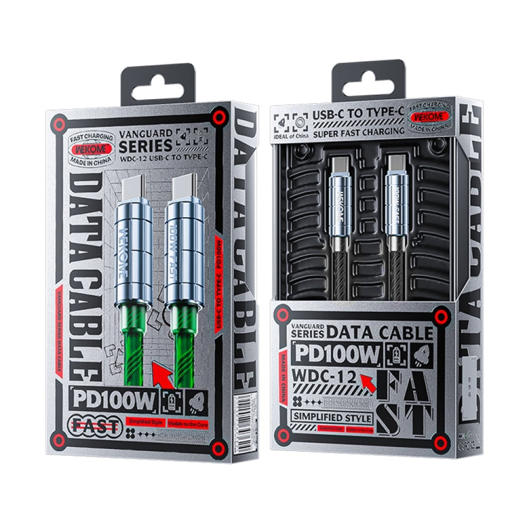 WK WDC-12 100W USB-C/Type-C to USB-C/Type-C Super Fast Charging Data Cable, Length: 1m