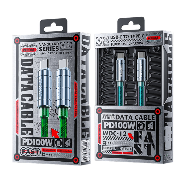 WK WDC-12 100W USB-C/Type-C to USB-C/Type-C Super Fast Charging Data Cable, Length: 1m