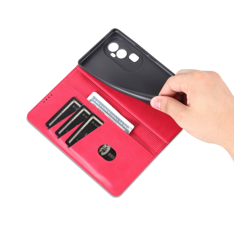 For OPPO Reno10 China AZNS Magnetic Calf Texture Flip Leather Phone Case