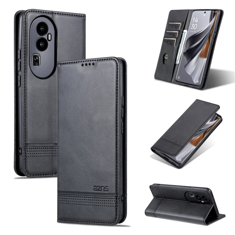 For OPPO Reno10 China AZNS Magnetic Calf Texture Flip Leather Phone Case