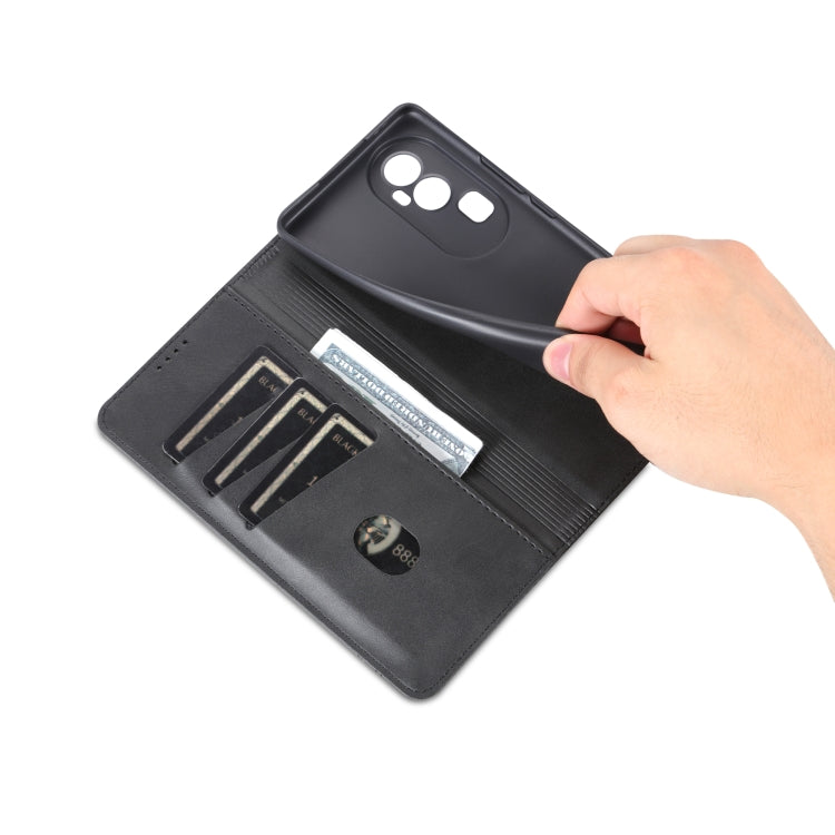 For OPPO Reno10 China AZNS Magnetic Calf Texture Flip Leather Phone Case