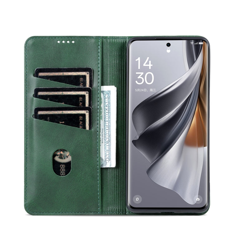 For OPPO Reno10 China AZNS Magnetic Calf Texture Flip Leather Phone Case