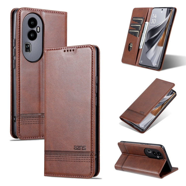 For OPPO Reno10 China AZNS Magnetic Calf Texture Flip Leather Phone Case