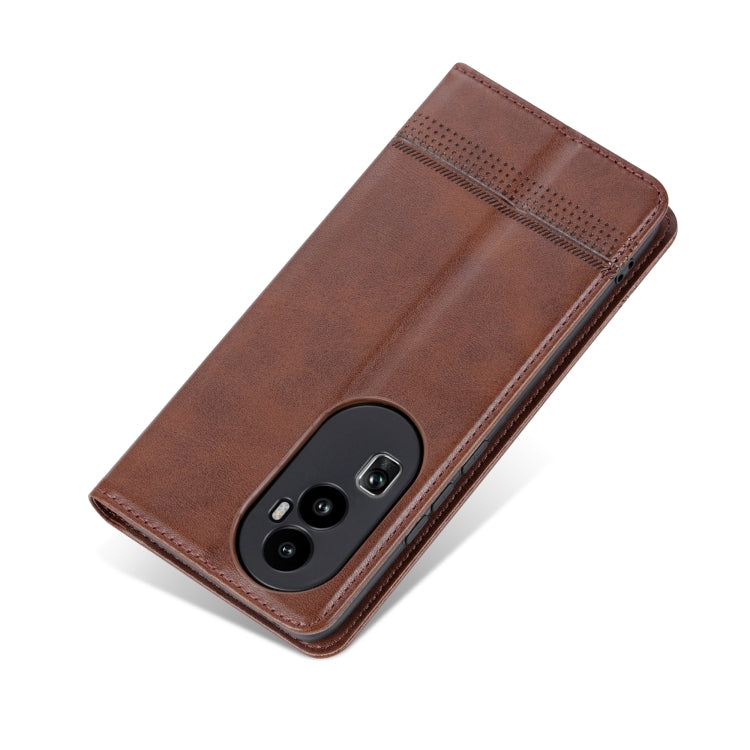 For OPPO Reno10 China AZNS Magnetic Calf Texture Flip Leather Phone Case