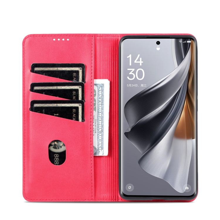 For OPPO Reno10 Pro China AZNS Magnetic Calf Texture Flip Leather Phone Case