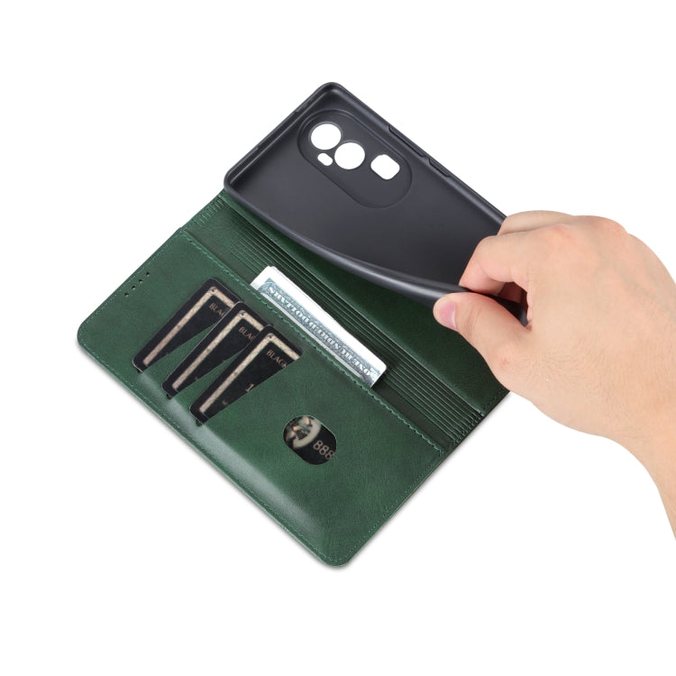 For OPPO Reno10 Pro China AZNS Magnetic Calf Texture Flip Leather Phone Case