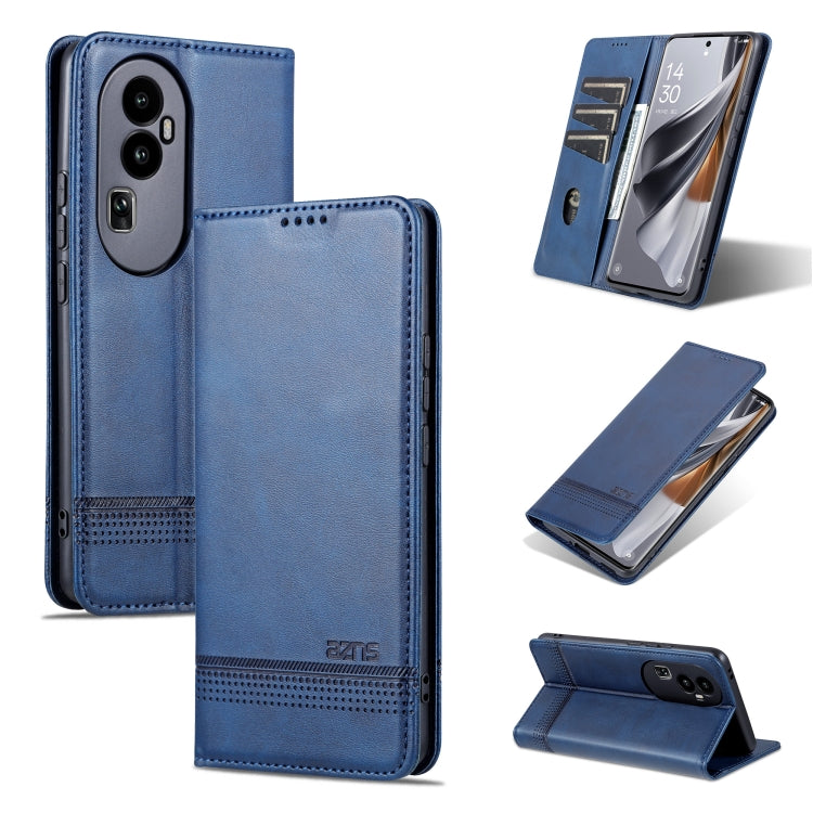 For OPPO Reno10 Pro China AZNS Magnetic Calf Texture Flip Leather Phone Case
