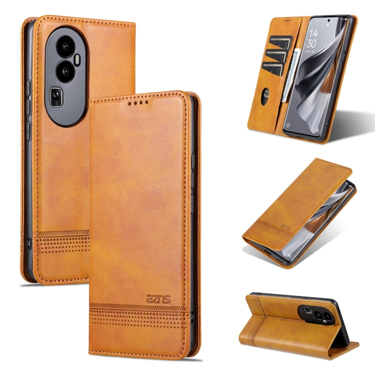 For OPPO Reno10 Pro China AZNS Magnetic Calf Texture Flip Leather Phone Case