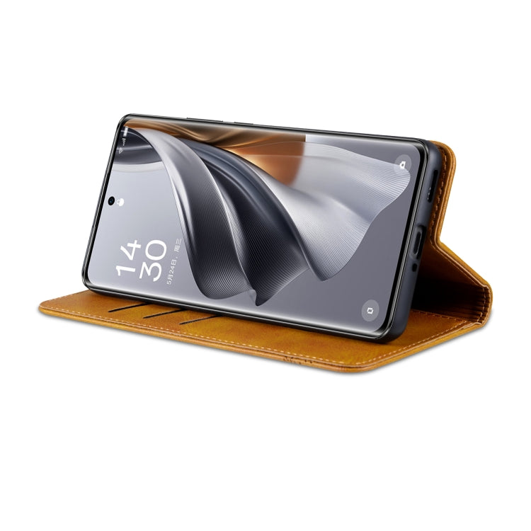 For OPPO Reno10 Pro China AZNS Magnetic Calf Texture Flip Leather Phone Case