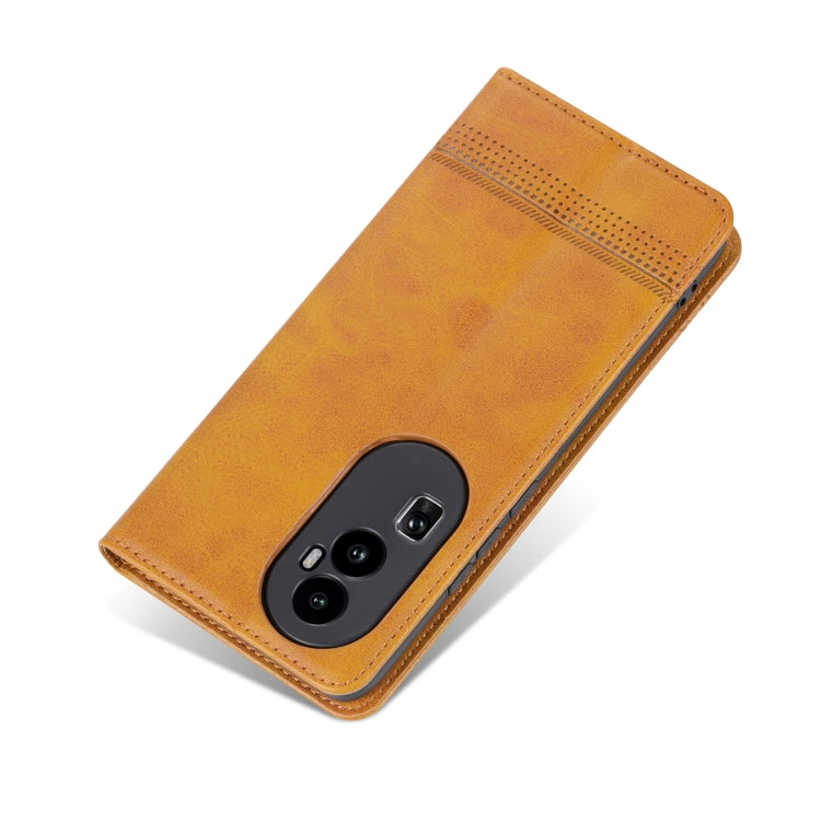 For OPPO Reno10 Pro China AZNS Magnetic Calf Texture Flip Leather Phone Case