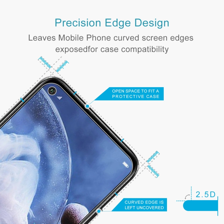 For Huawei nova 5z 10 PCS Half-screen Transparent Tempered Glass Film