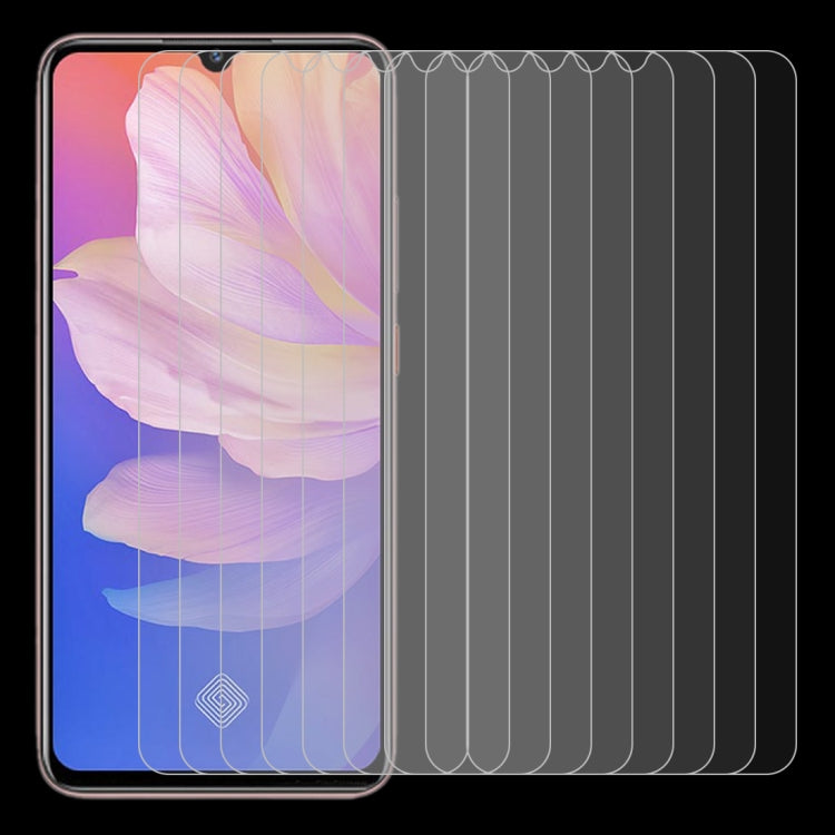 For Vivo S1 Pro 10 PCS Half-screen Transparent Tempered Glass Film