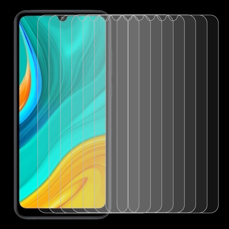 For Huawei Enjoy 10e 10 PCS Half-screen Transparent Tempered Glass Film